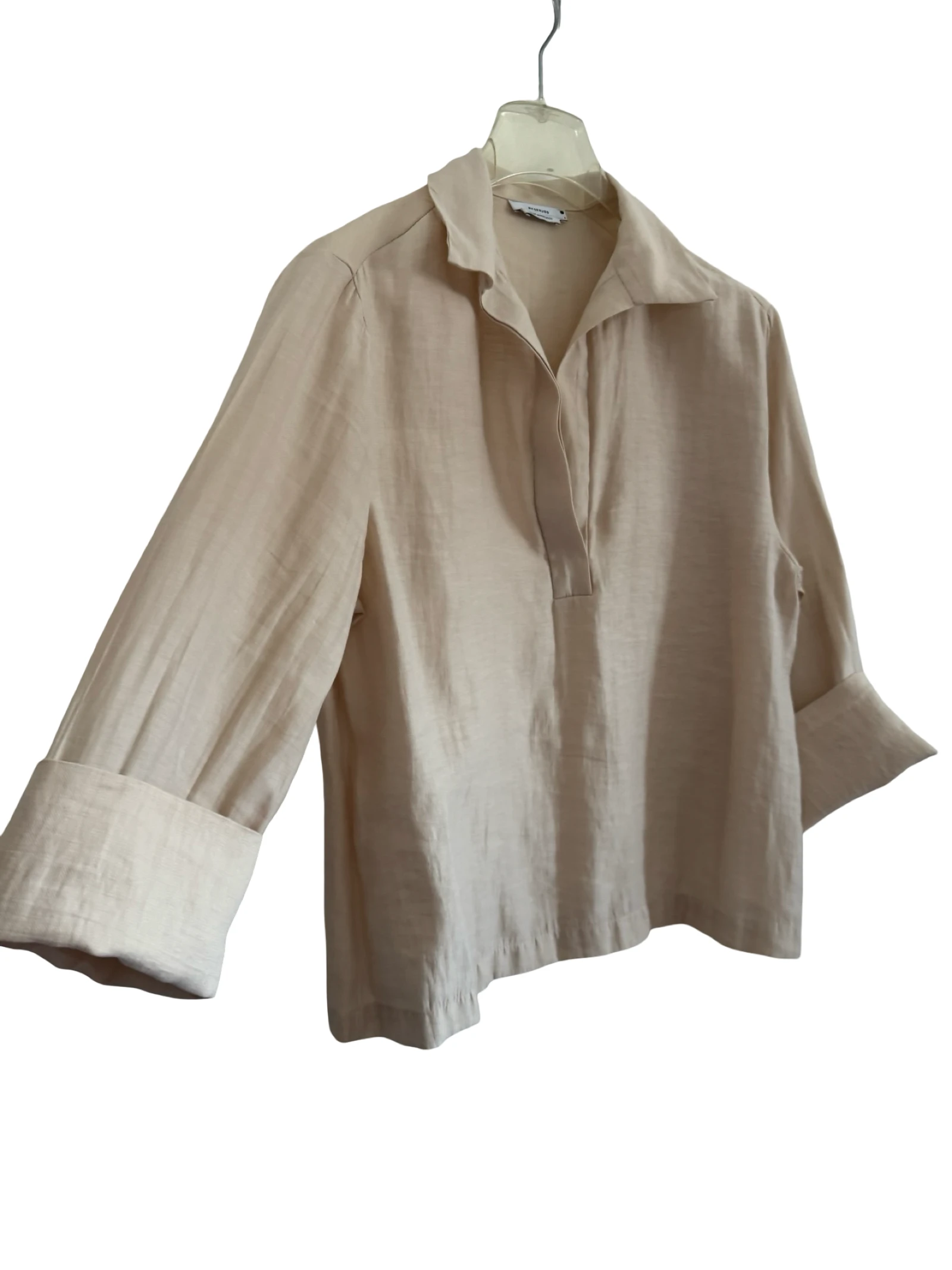 Blusa de mezcla de lino beige de Reserved, talla S, holgada – photo 4